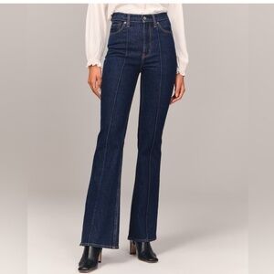 NWOT Abercrombie & Fitch Vintage Flare High Rise Pintuck Seam Curve Jeans 32 14